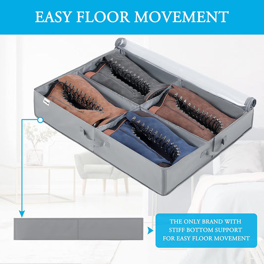 Organizador de almacenamiento de zapatos debajo de la cama, paquete de 2, se