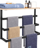 NearMoon Toallero colgante para baño, toallero de metal grueso con estante de...