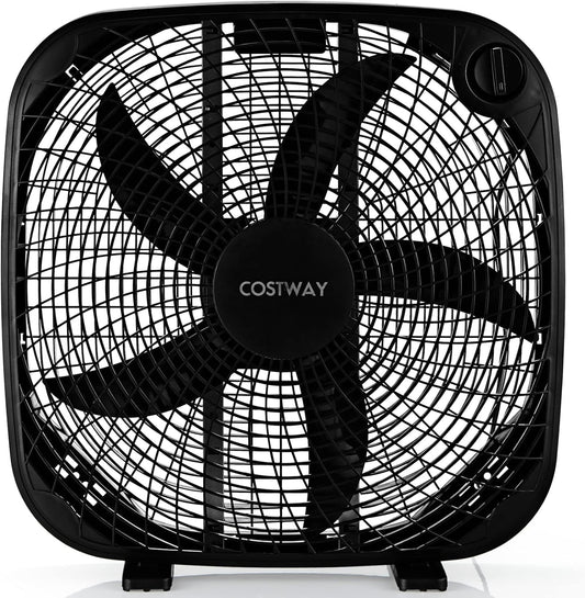 COSTWAY Ventilador de caja de 3 velocidades, ventilador de piso portátil de 20...