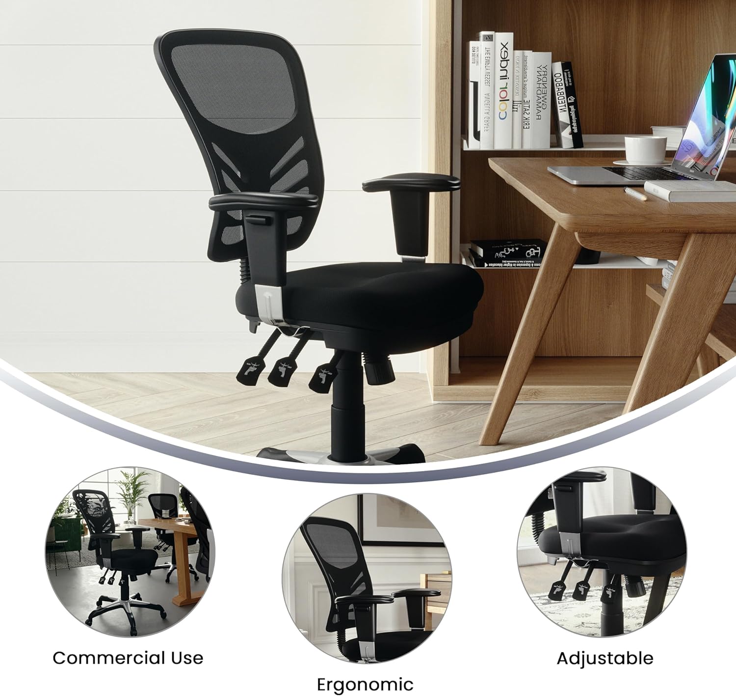 Flash Furniture Nicholas Silla giratoria de oficina y juegos, ergonómica, de...