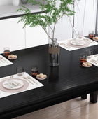 AWQM Juego de mesa de comedor de 43.3 pulgadas para 4 personas con 2 bancos,