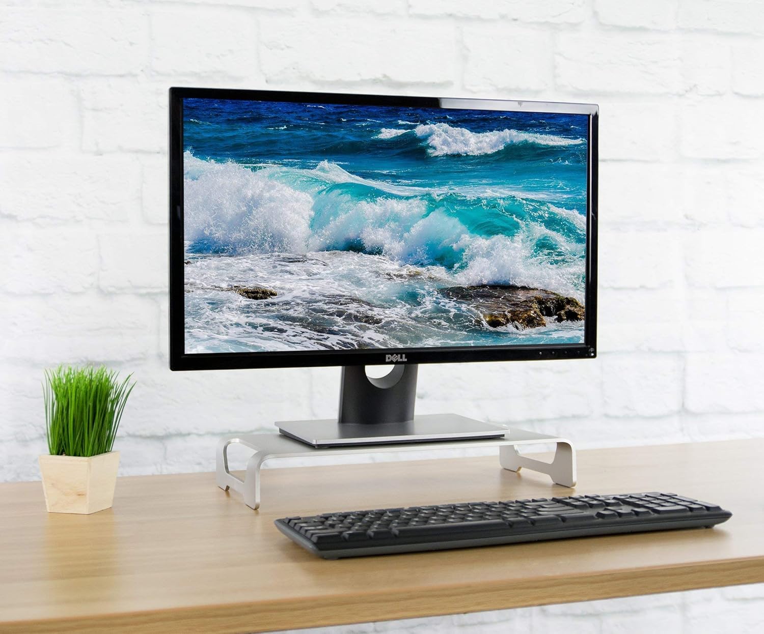 VIVO Elevador de monitor ancho de aluminio plateado de 16 pulgadas, soporte de...