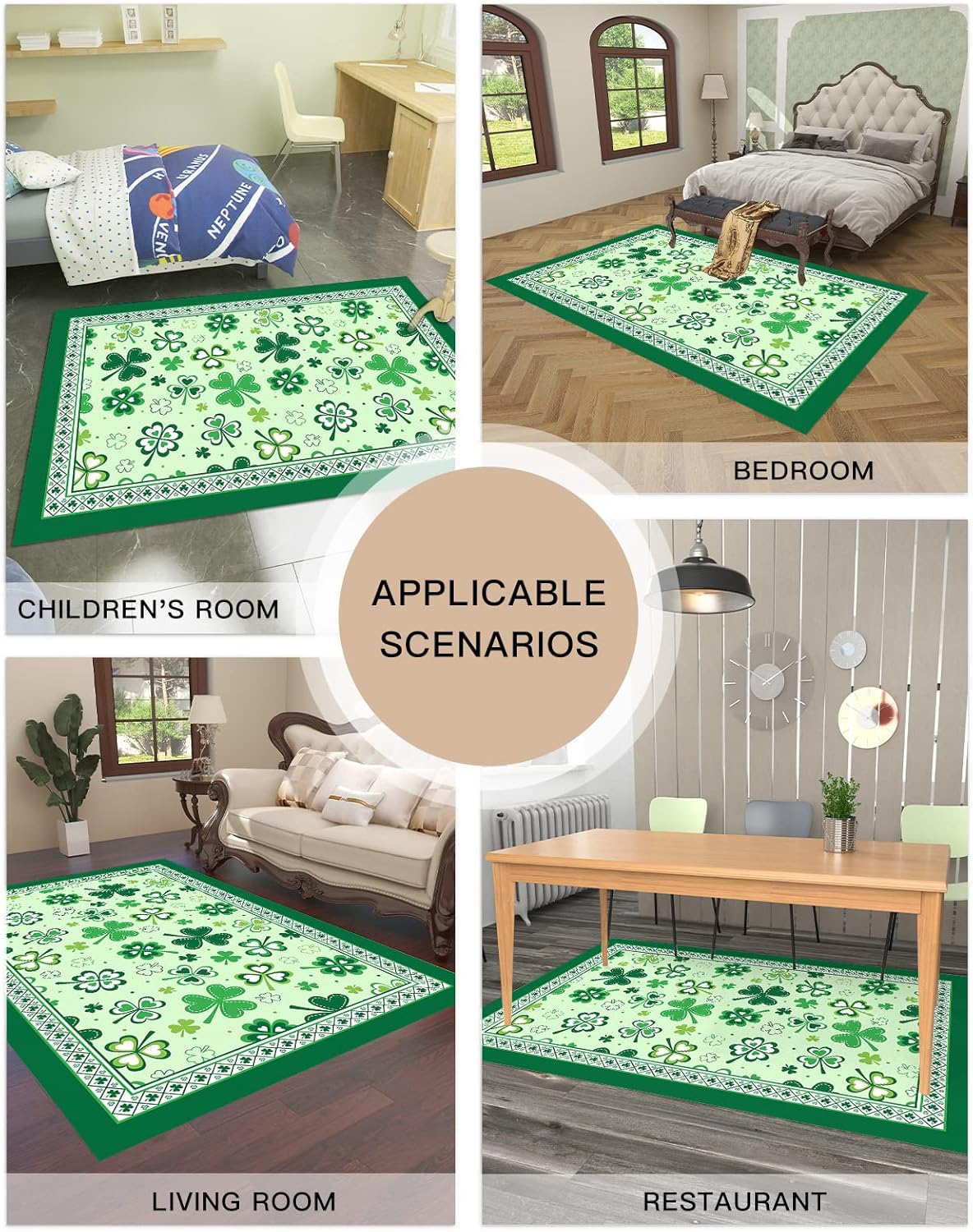 Alfombra de área grande de 5 x 8 pies, suave para habitación de los niños,...