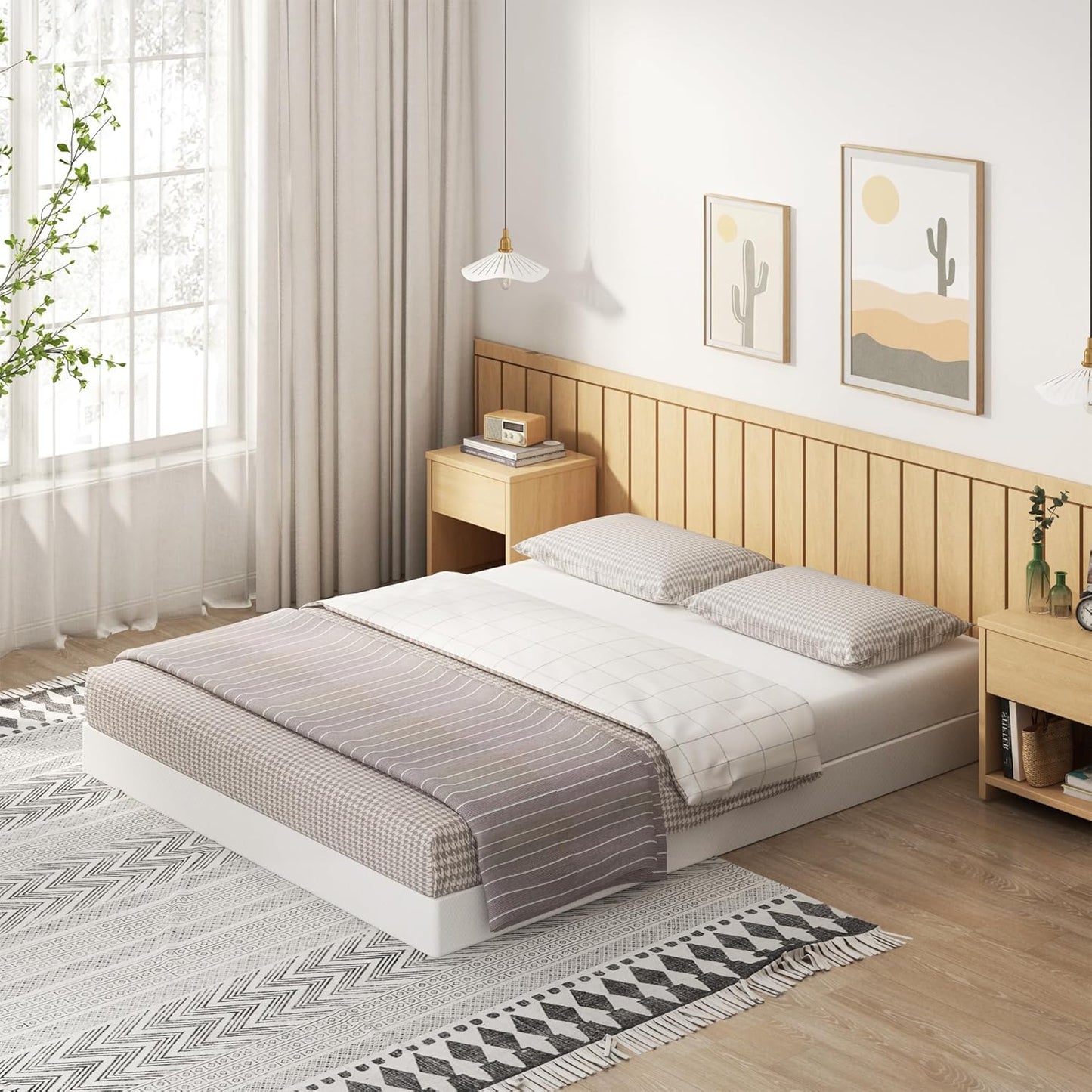 Base de cama tamaño matrimonial de 5 pulgadas, base de colchón de metal