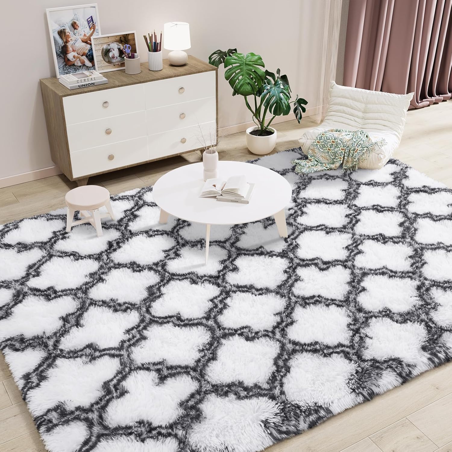 LOCHAS - Alfombra de lujo para interior, moderna, de felpa, esponjosa,...