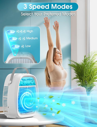Ventilador de aire acondicionado portátil, mini aire acondicionado evaporativo