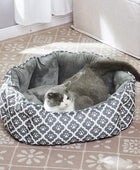 LUCKITTY Cama para gatos, terciopelo suave y cojín Oxford impermeable de dos...