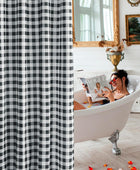 Biscaynebay - Cortinas de tela texturizada a cuadros para baño