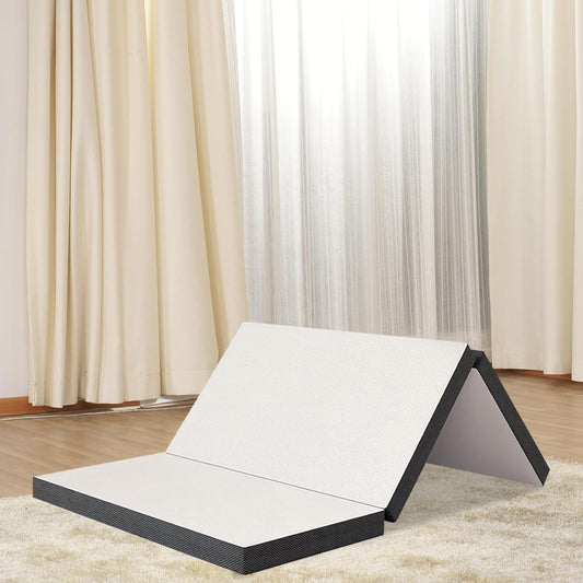Colchón plegable de espuma viscoelástica, colchón triple plegable con funda