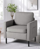 STHOUYN Cómoda silla decorativa pequeña de tela con brazo, para sala de estar,...
