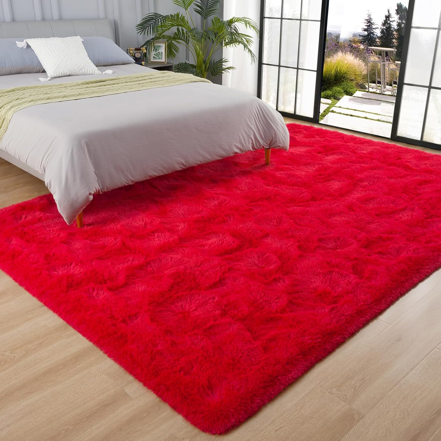 Alfombra suave y esponjosa moderna para dormitorio, sala de estar, lindas y