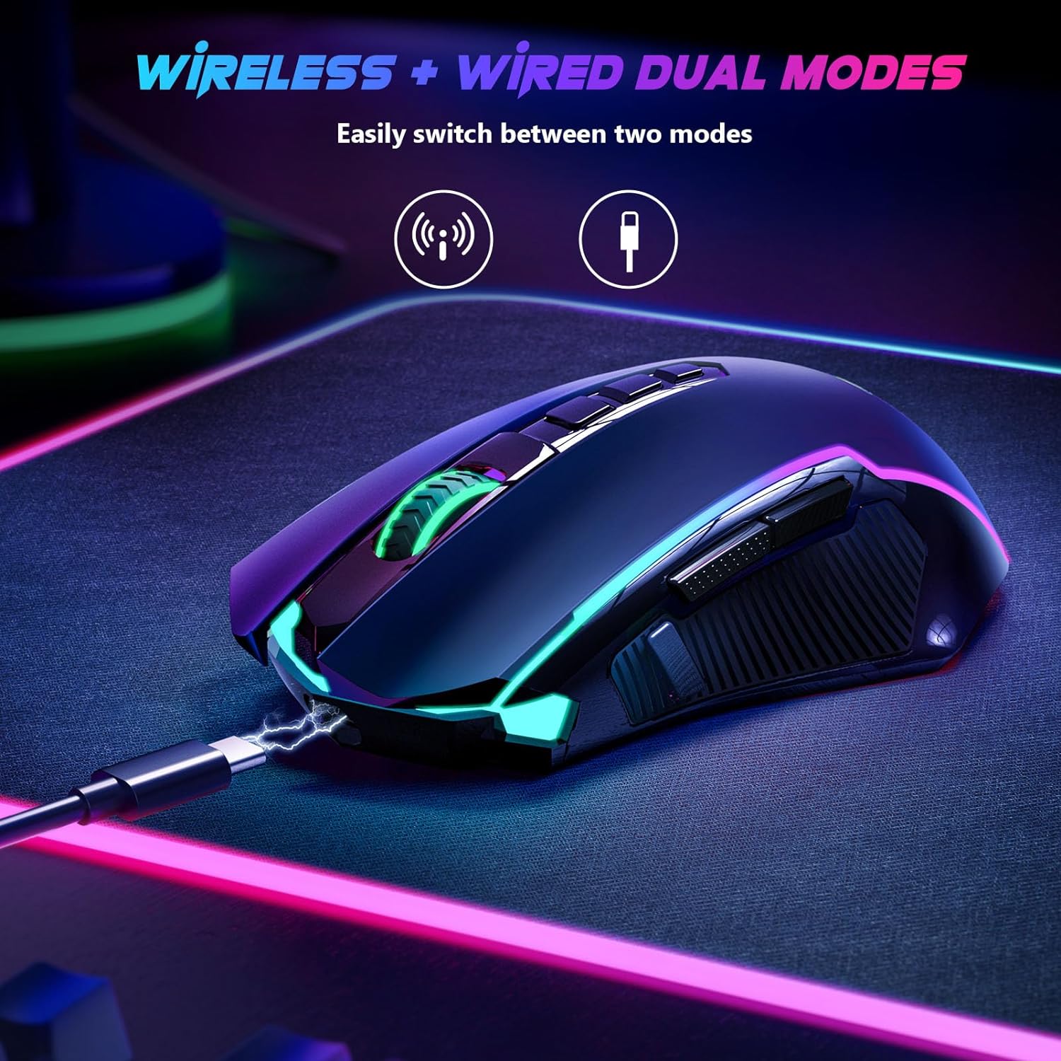 Redragon Mouse para juegos, mouse inalámbrico para juegos con 8000 DPI, ratones...