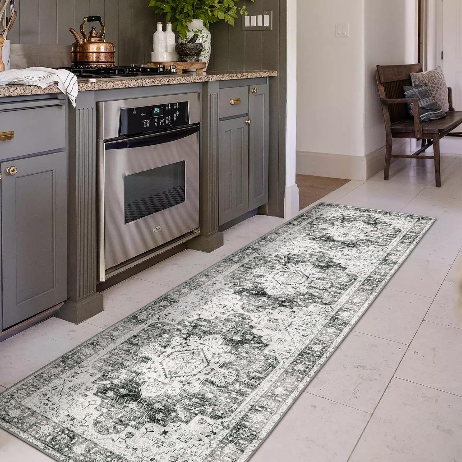 Moynesa Alfombra de pasillo lavable ultrafina  2 pies 6 pulgadas x 8 pies,...