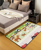 jejeloiu Juego de alfombras de sala de estar de animales de granja para linda...