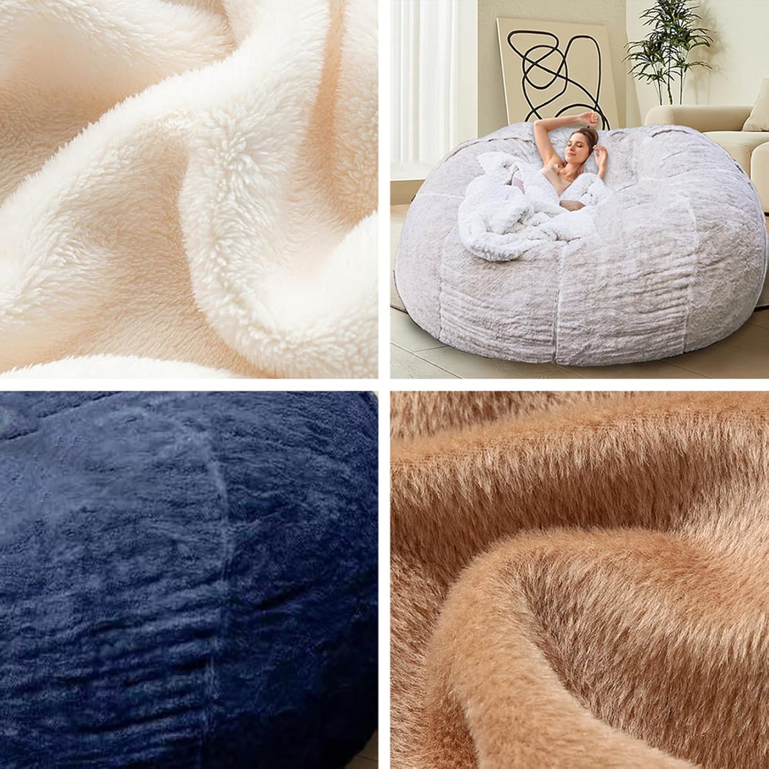 Puf gigante para adultos y niños sin relleno, cómodas sillas redondas Big Joe,...