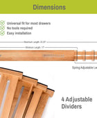 Homemaid Living Organizador de cajones de bambú ajustable y expandible -...