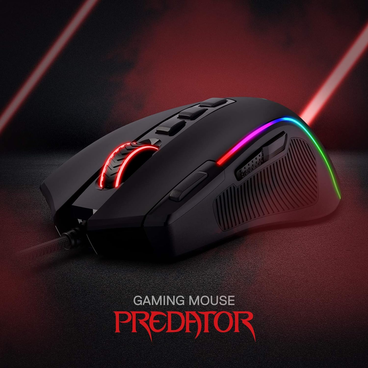 Redragon M612 Predator RGB Mouse para juegos, 8000 DPI con cable óptico con 11...
