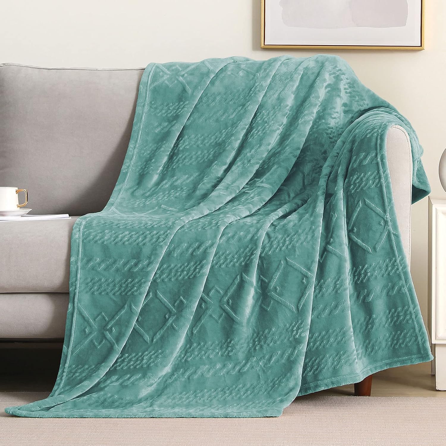 Exclusivo Mezcla Manta suave para sofá, manta de franela polar de 50 x 60...