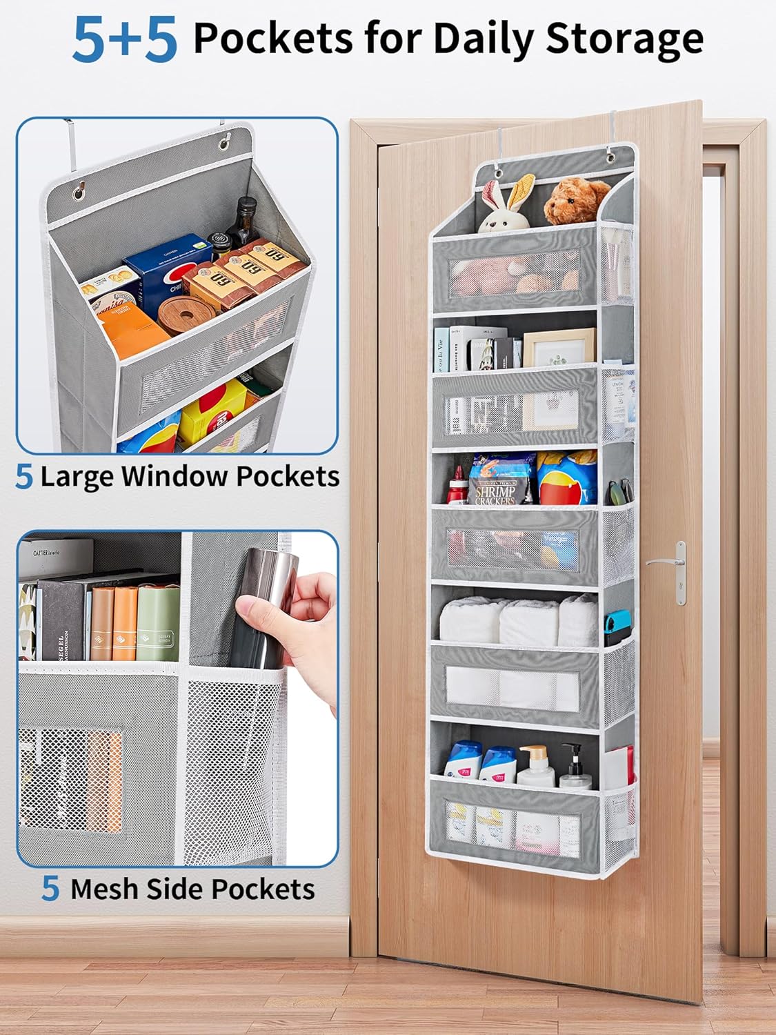 JARLINK Organizador de almacenamiento sobre la puerta, organizador de puerta