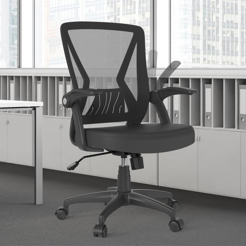 Silla De Escritorio Moderna Giratoria De Malla, KIZECK, Negro