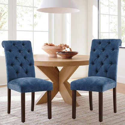 COLAMY Parsons Juego de 4 sillas de comedor con botones capitoné, sillas de