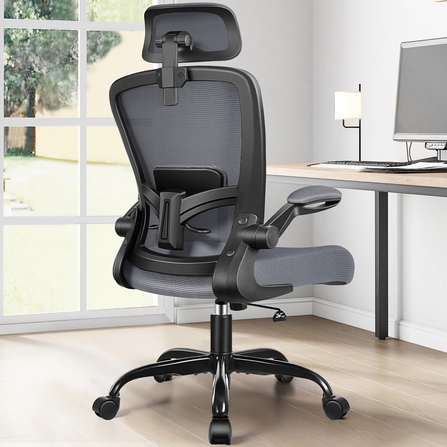 FelixKing Silla de oficina ergonómica, silla de escritorio con reposacabezas y...