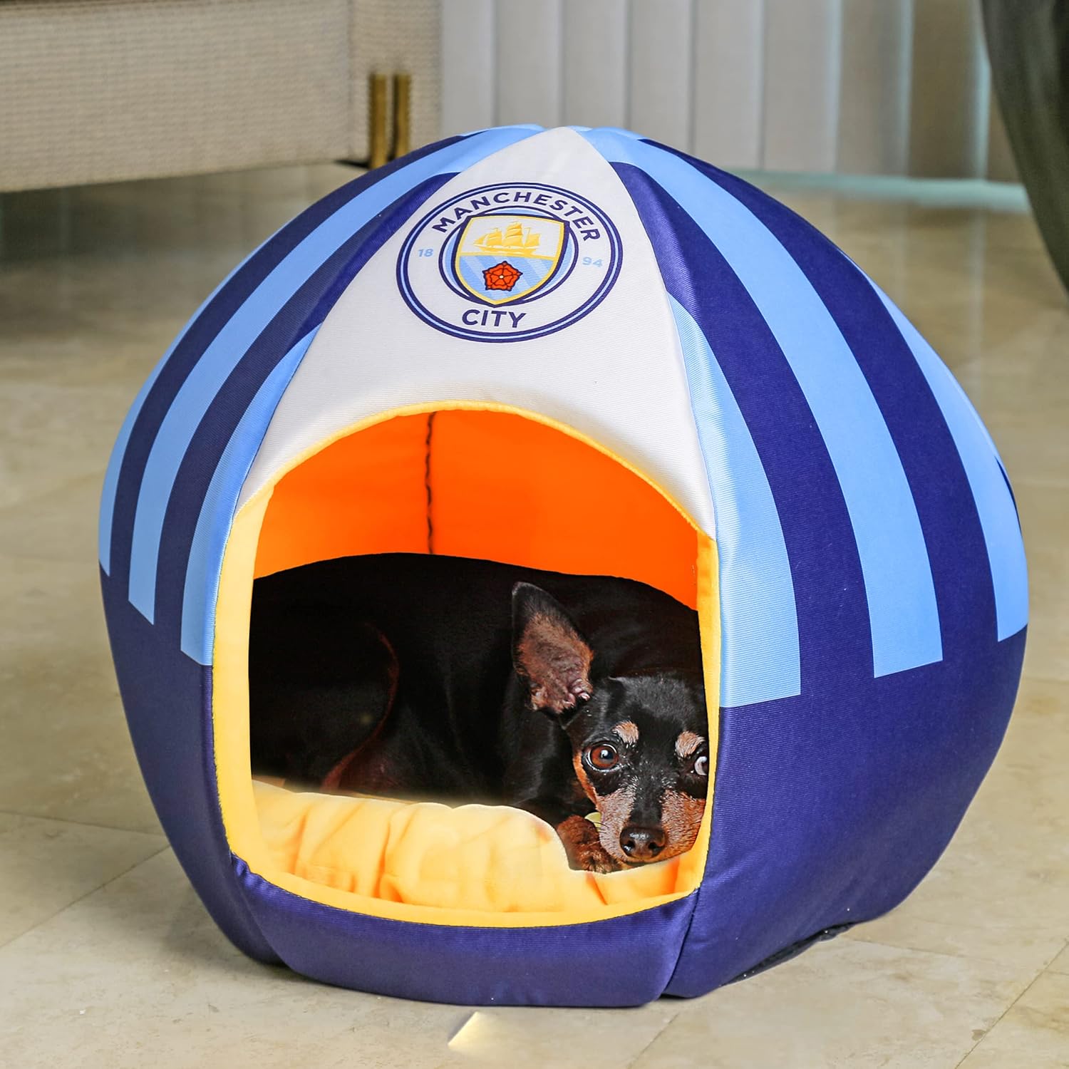 Maccabi Art Manchester City - Cama de fútbol para perros, cama temática...