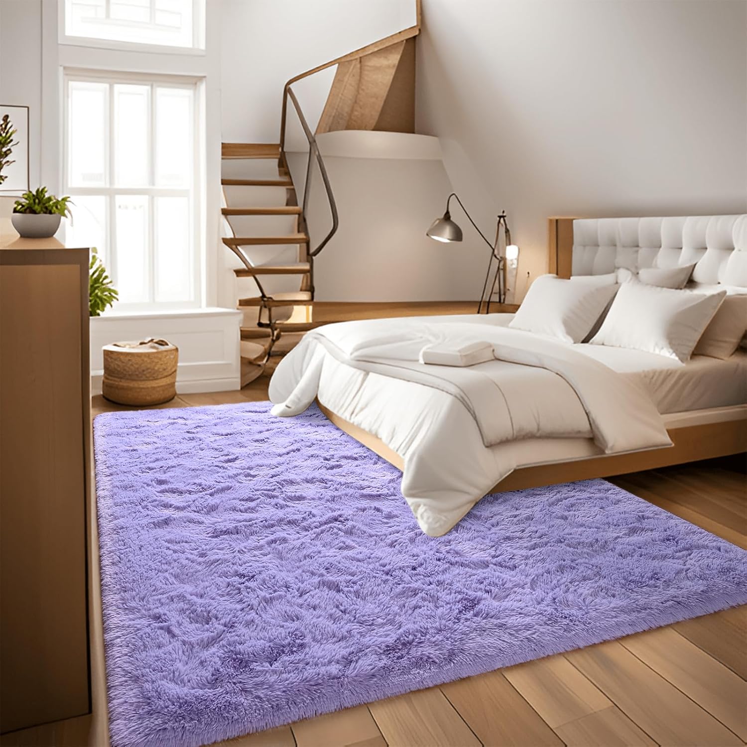 DweIke - Tapete de pelo largo y suave para sala, habitación, guardería...