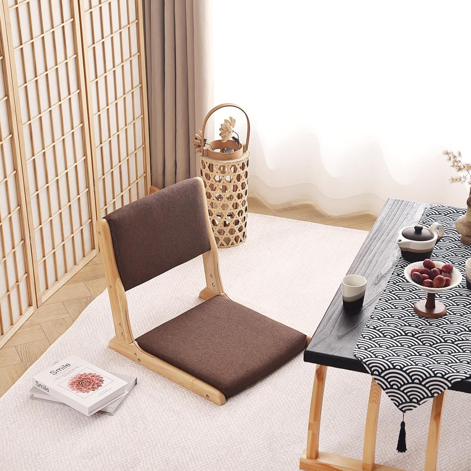 Muebles decorativos de silla Tatami, silla plegable de meditación, asiento de...