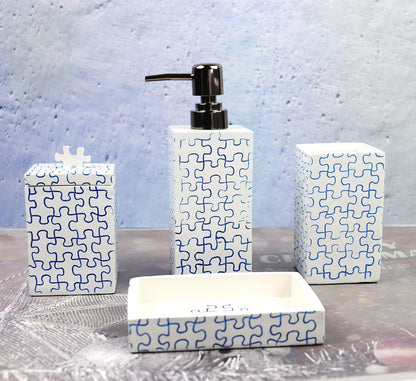 Juego de accesorios de baño, juego de baño de diseño de rompecabezas,