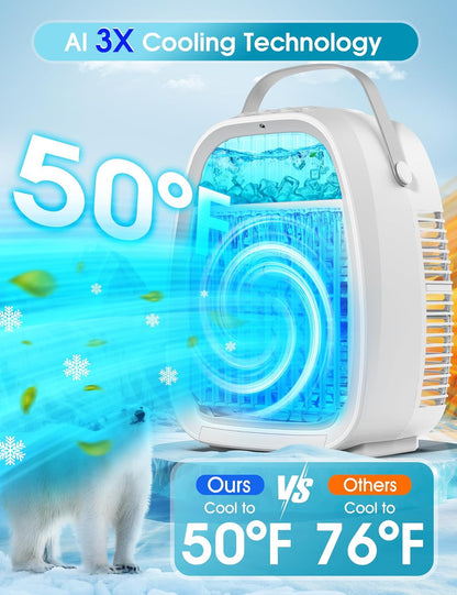 Ventilador de aire acondicionado portátil, mini aire acondicionado evaporativo