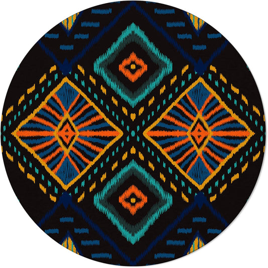 Alfombra bohemia redonda de 6 pies, lavable para interiores y exteriores, para...