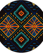 Alfombra bohemia redonda de 6 pies, lavable para interiores y exteriores, para...