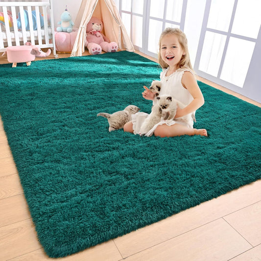 AROGAN Alfombra de área peluda para dormitorio, alfombras lavables de 4 x 6...