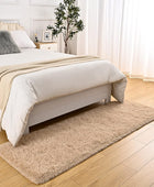 DweIke Alfombra de noche suave para dormitorio, alfombras esponjosas de felpa...