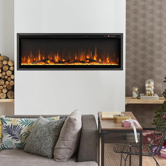 Tangkula Insertos de chimenea eléctrica de 50 pulgadas, empotrados, montado en...