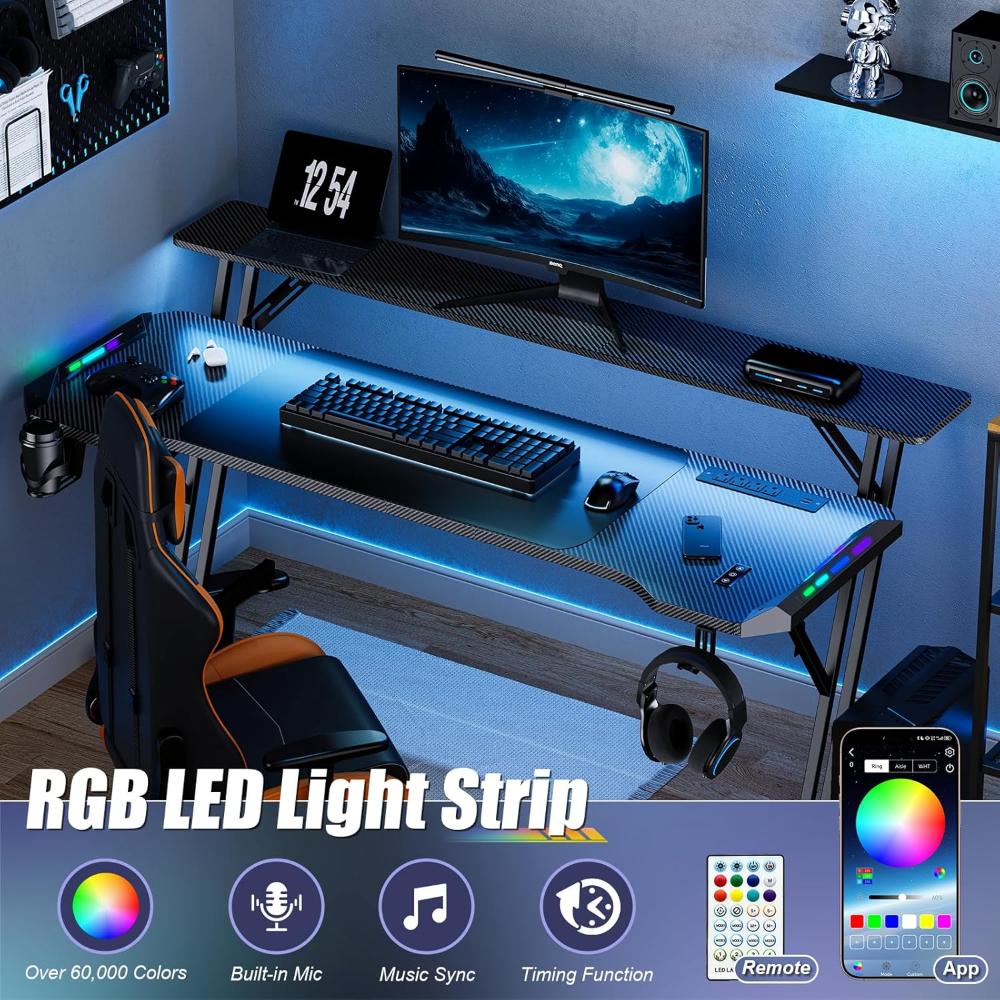 Escritorio Gamer VidaTeco, Negro De Estilo Moderno