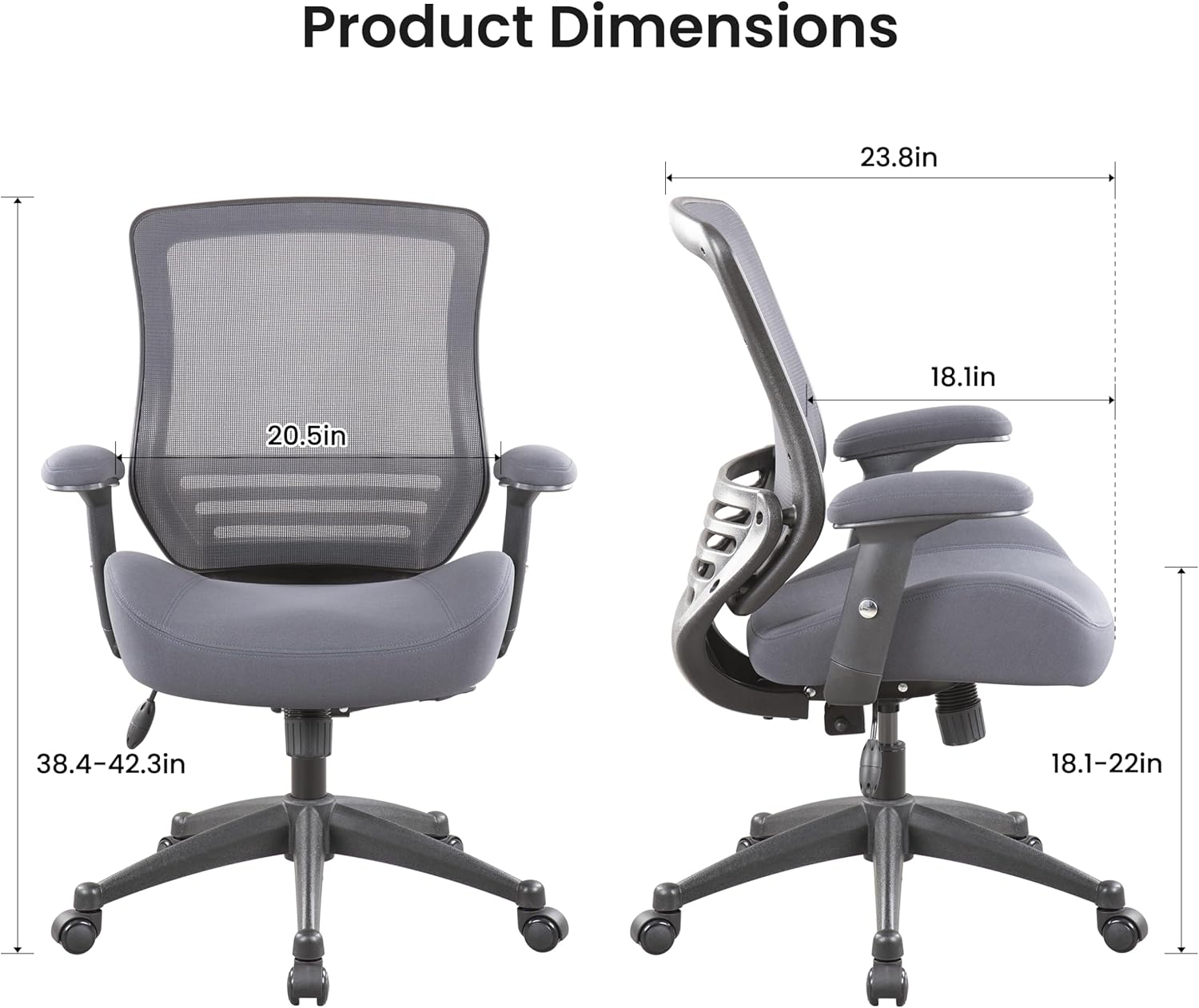 BOLISS Silla de oficina ergonómica de 400 libras, silla de escritorio para el...