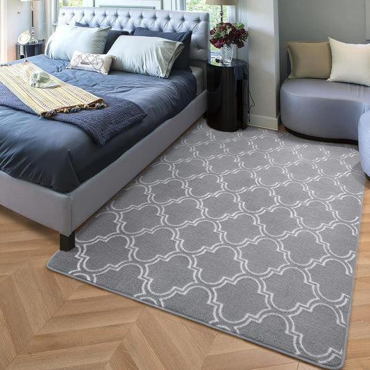 HOMORE Alfombra geométrica de pelo largo para dormitorio, 3 x 5 pies, color...