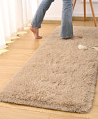 DweIke Alfombra de noche suave para dormitorio, alfombras esponjosas de felpa...