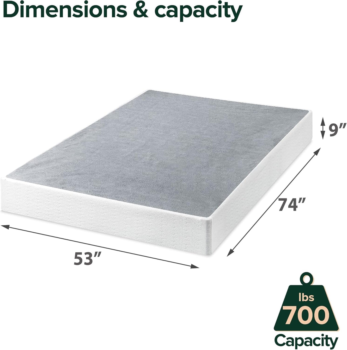 Smart BoxSpring Somier metálico inteligenteBase de colchónMarco de metal fuerte