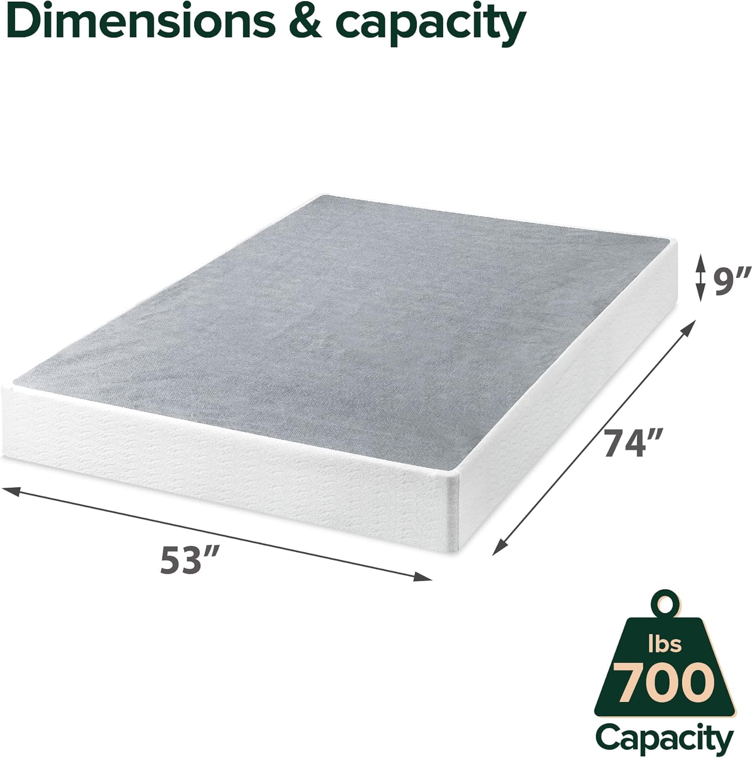 Smart BoxSpring Somier metálico inteligenteBase de colchónMarco de metal fuerte