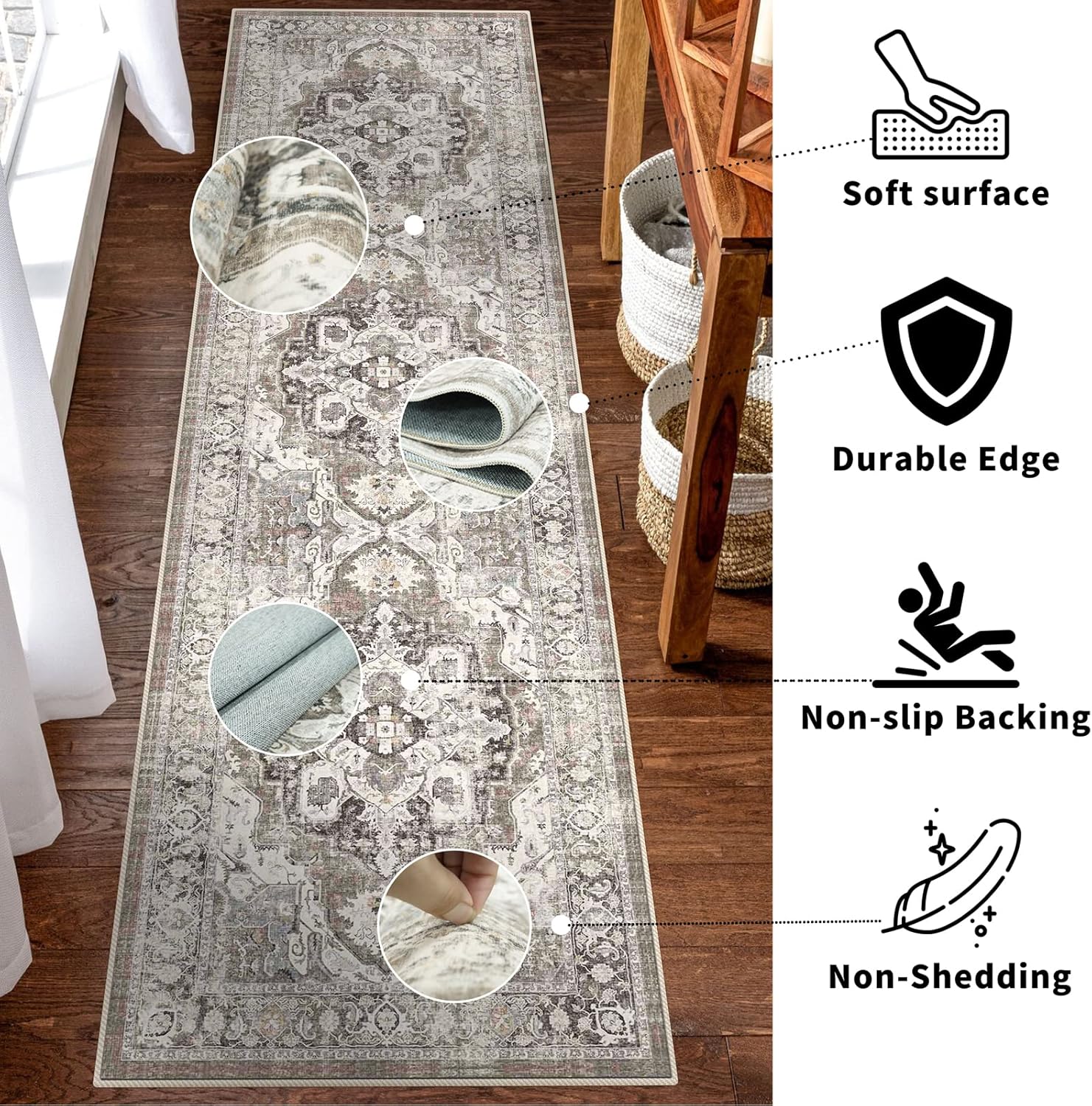 YOUFORTONG Alfombra de cocina suave antideslizante con parte trasera de goma...