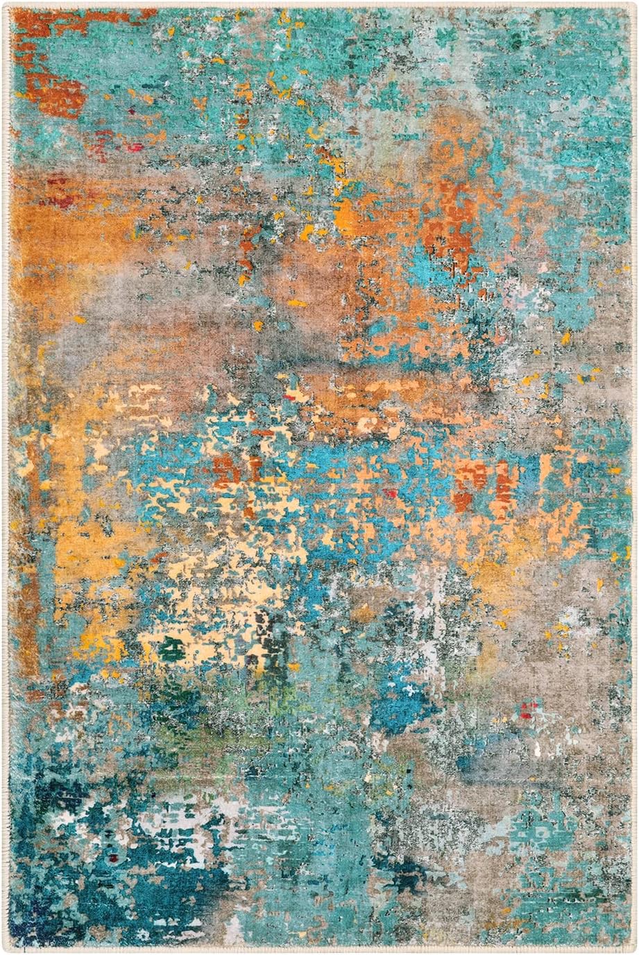 Morebes Alfombra de cocina lavable abstracta de 2 x 3 pulgadas, moderna...
