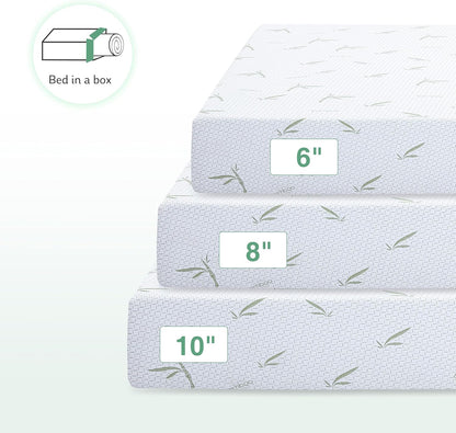 Colchón de espuma viscoelástica individual de 6 pulgadas para niños, colchón