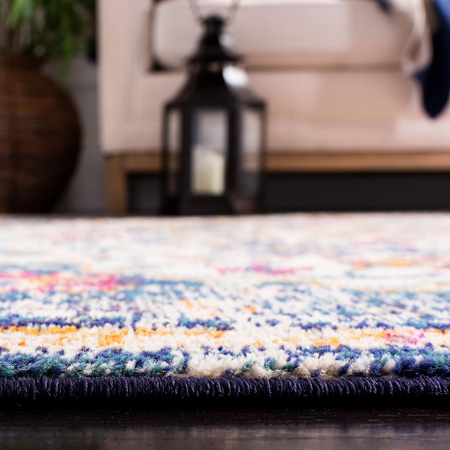SAFAVIEH Colección Madison MAD447A Tapete bohemio con medallón antiguo y