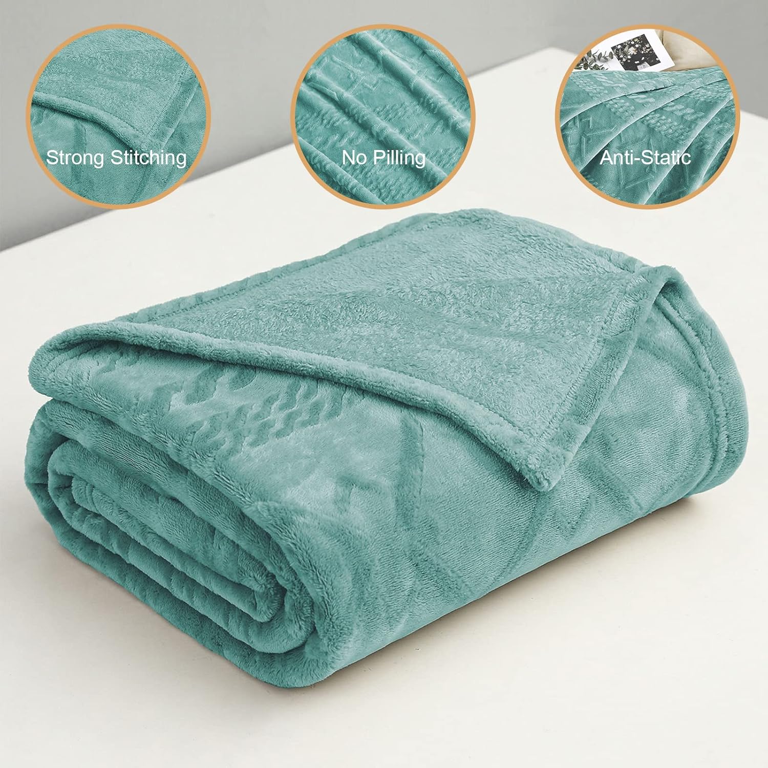 Exclusivo Mezcla Manta suave para sofá, manta de franela polar de 50 x 60...