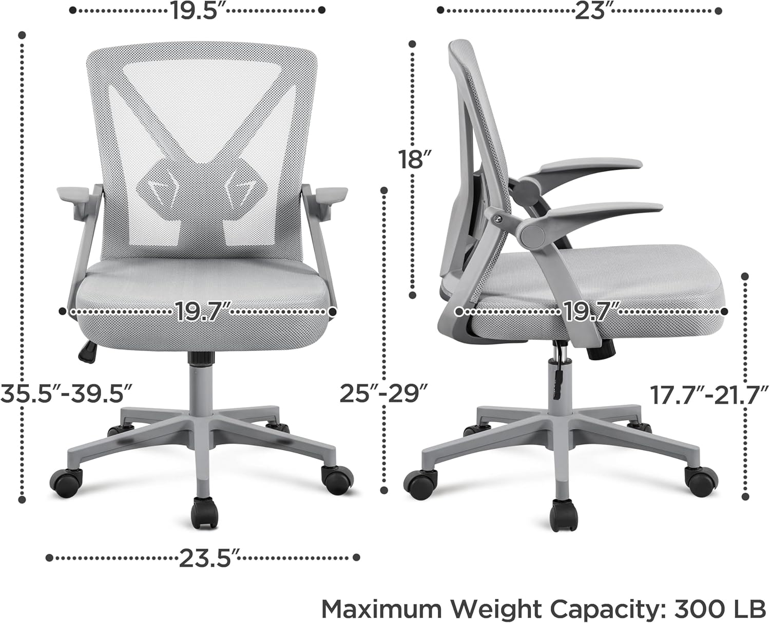 Yaheetech Silla de oficina de malla, silla giratoria de escritorio, silla de...