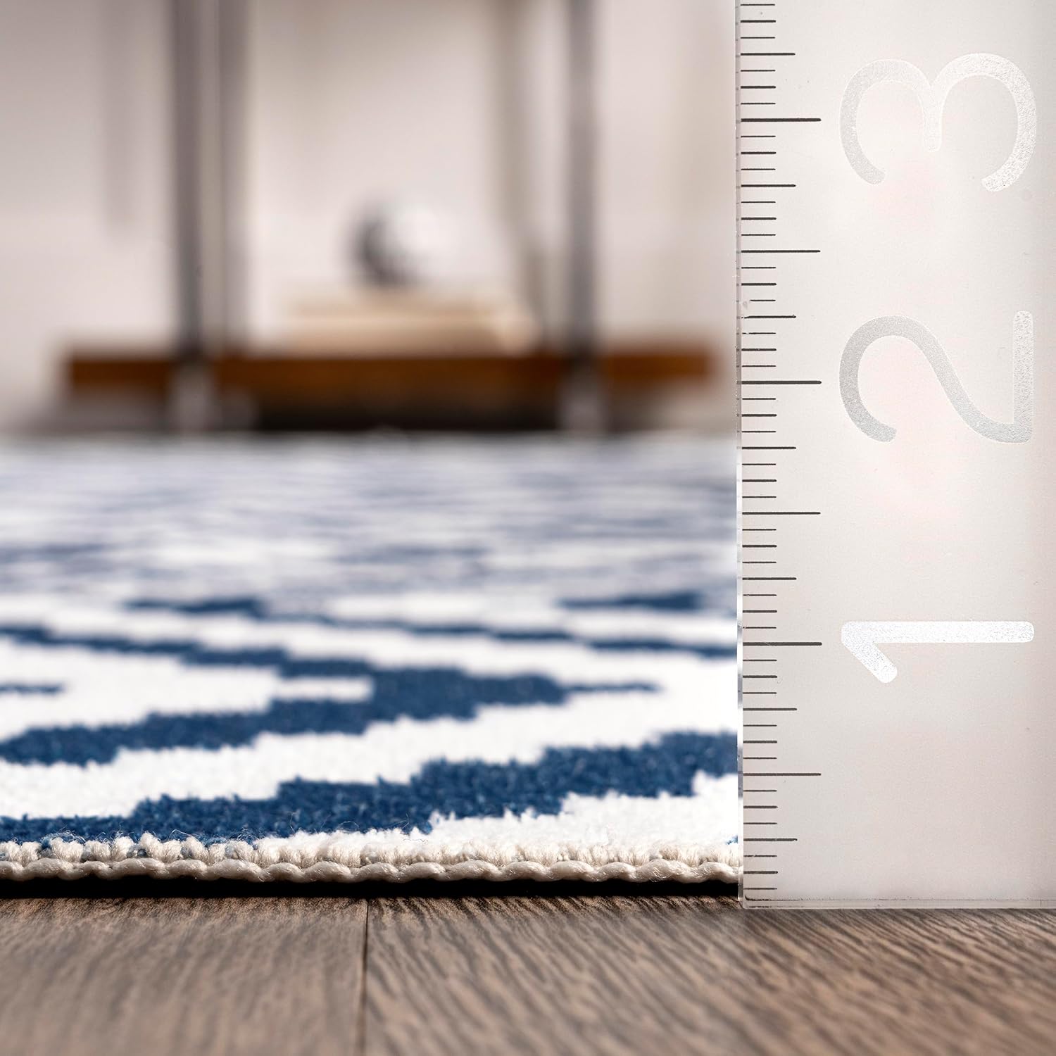 nuLOOM Kellee - Alfombra ultra fina lavable a máquina, diseño de diamantes...