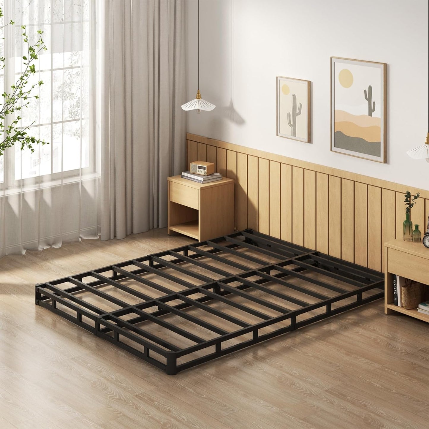 EMODA Base de cama King Box Spring de 5 pulgadas, base de colchón de metal